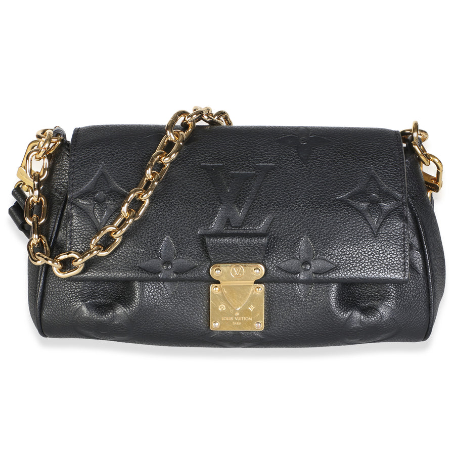 Louis Vuitton Black Giant Monogram Empreinte Favorite Nm Leather Bag