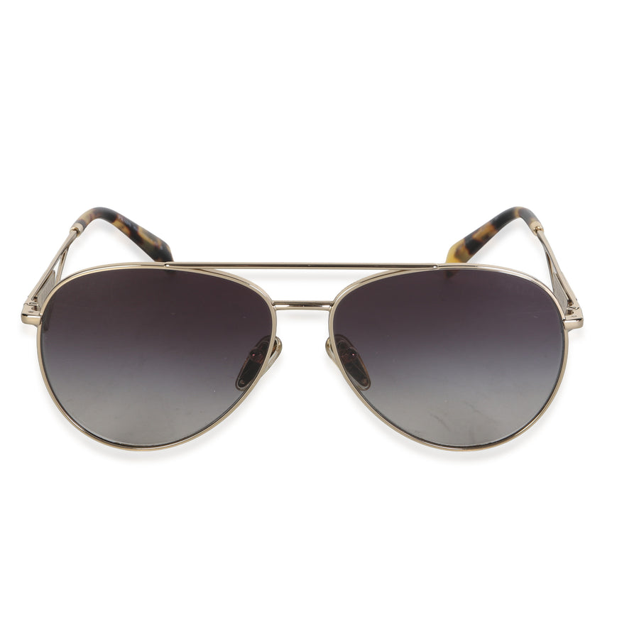 Prada Gold Metal Triangle Logo Aviator Sunglasses