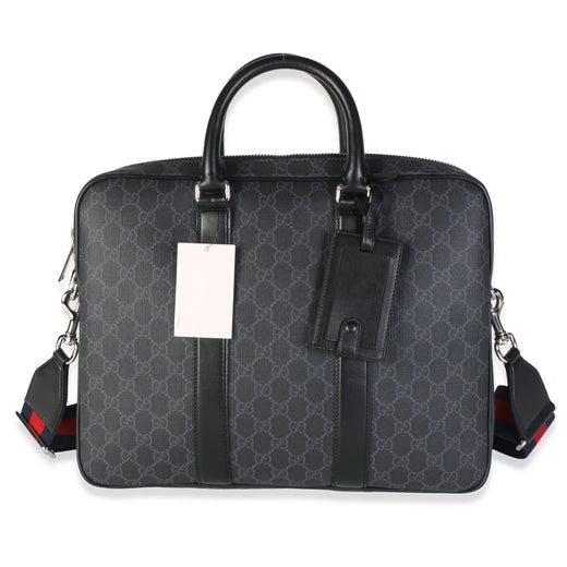 Gucci Black Gg Supreme Canvas Briefcase Bag