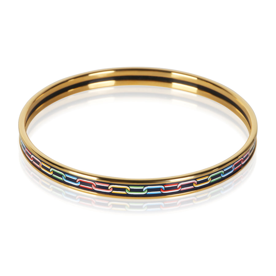 Hermès Gold-Plated Extra Narrow Enamel Bracelet Bracelets