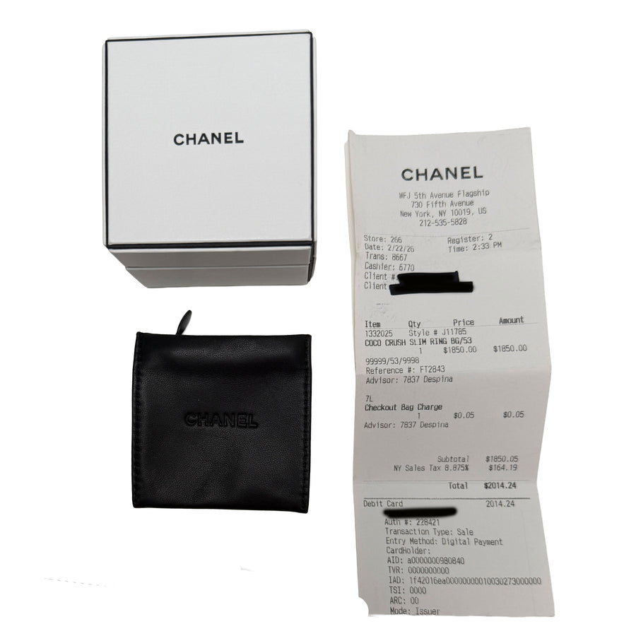 Chanel Rose Gold Coco Crush Narrow Ring 18k Rings