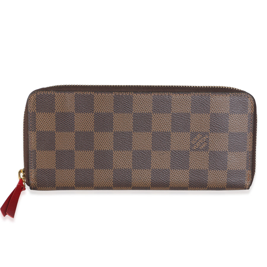 Louis Vuitton Cherry Damier Canvas Clemence Wallet Brown Coated