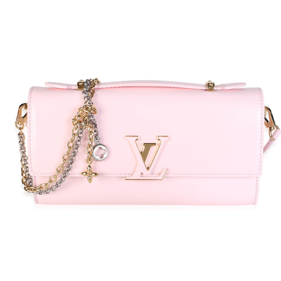 Louis Vuitton Sweet Pink Calfskin Wallet On Chain Capucines Leather Bag