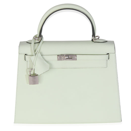 Hermès Vert Fizz Epsom Sellier Kelly 25 Phw Green Leather Bag