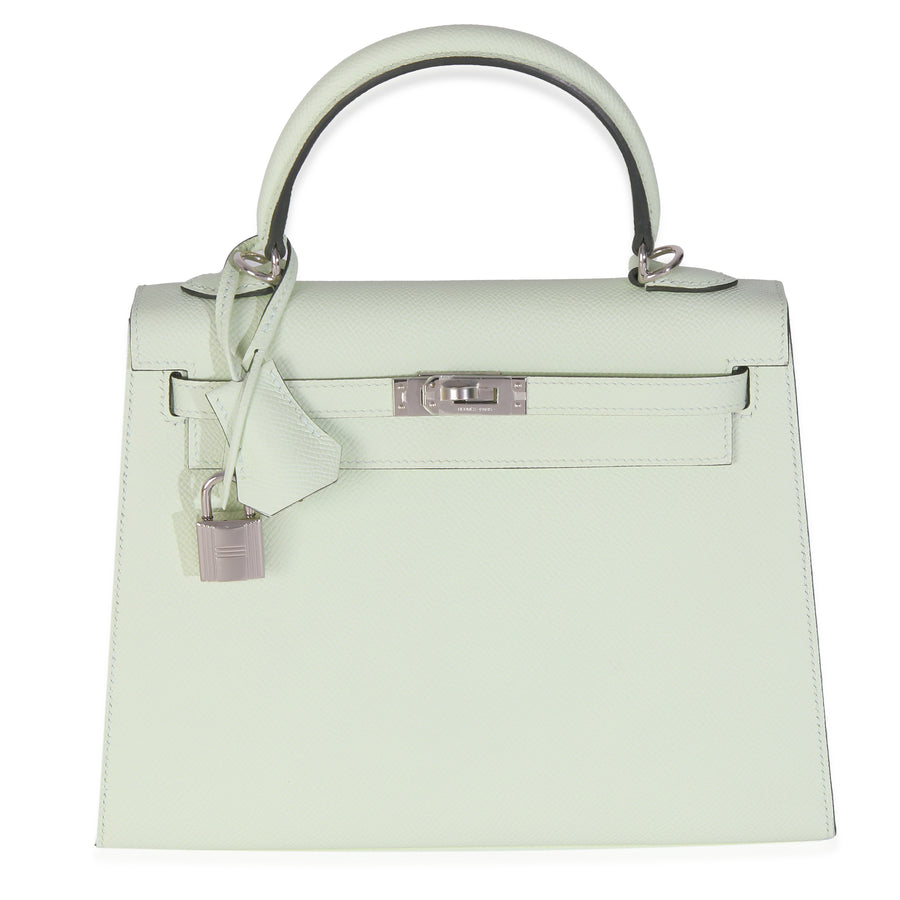Hermès Vert Fizz Epsom Sellier Kelly 25 Phw Green Leather Bag