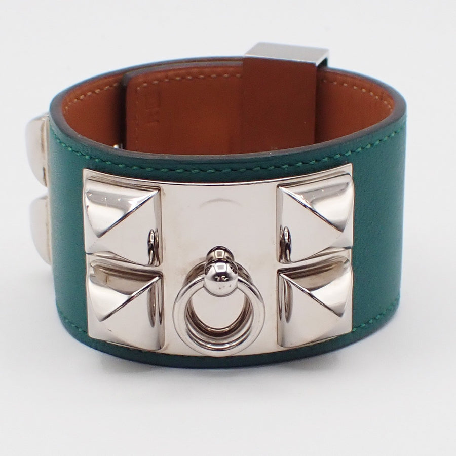 Hermes Collier De Chien Leather Green Bijoux