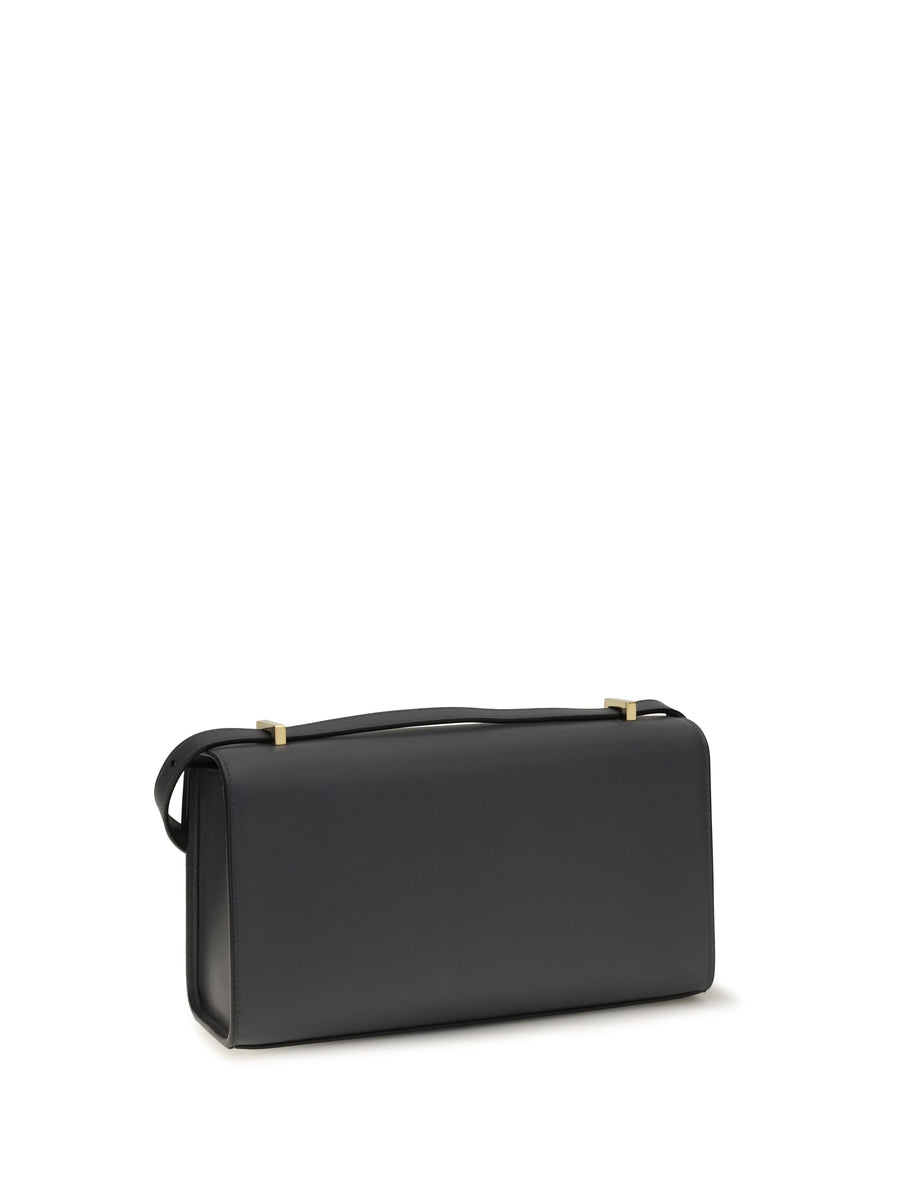 Savette Symmetry 26 Shoulder Bag — Black Calf Leather