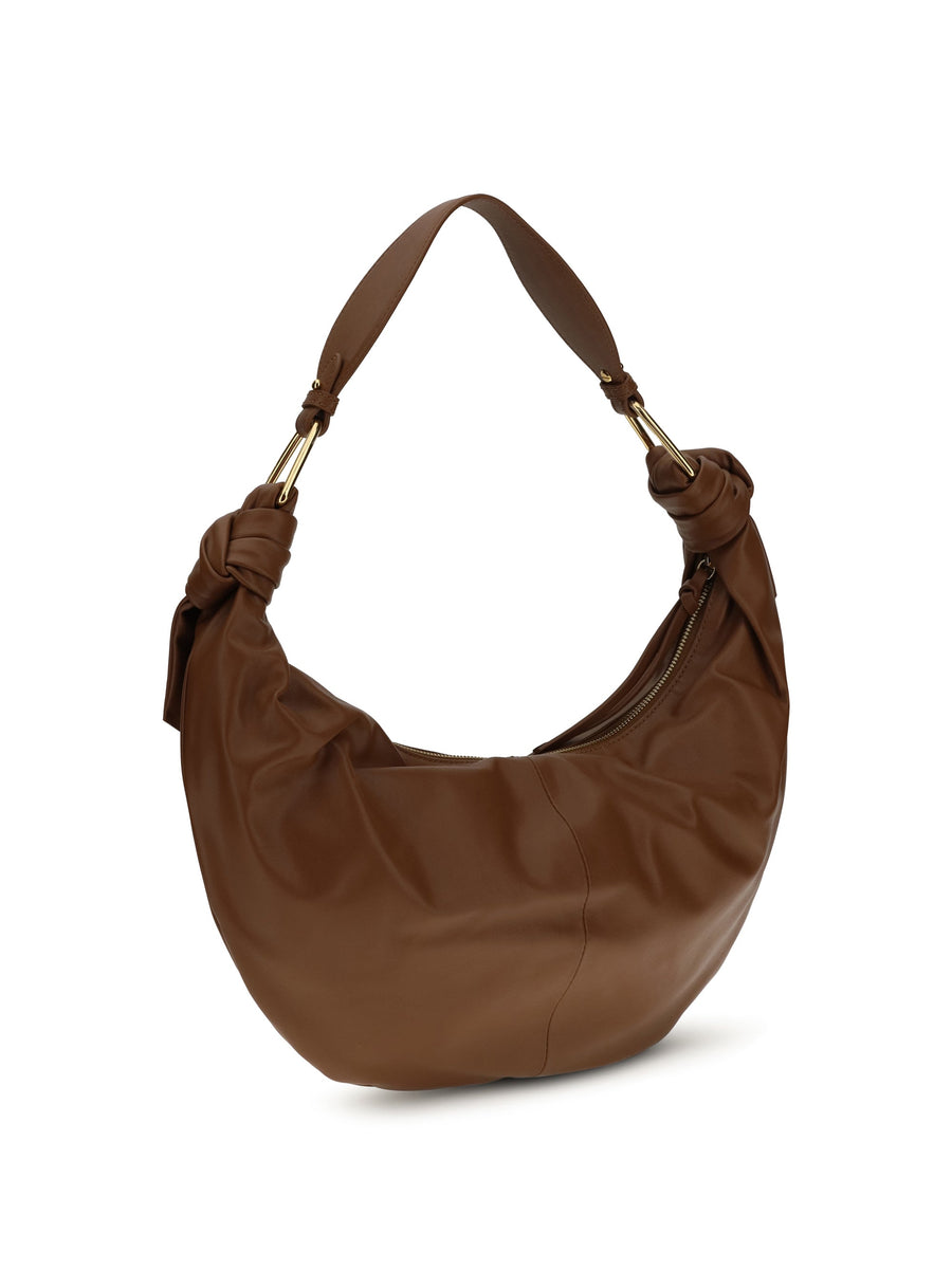 Coccinelle Furoshiki Shoulder Bag — Brown Calf Leather