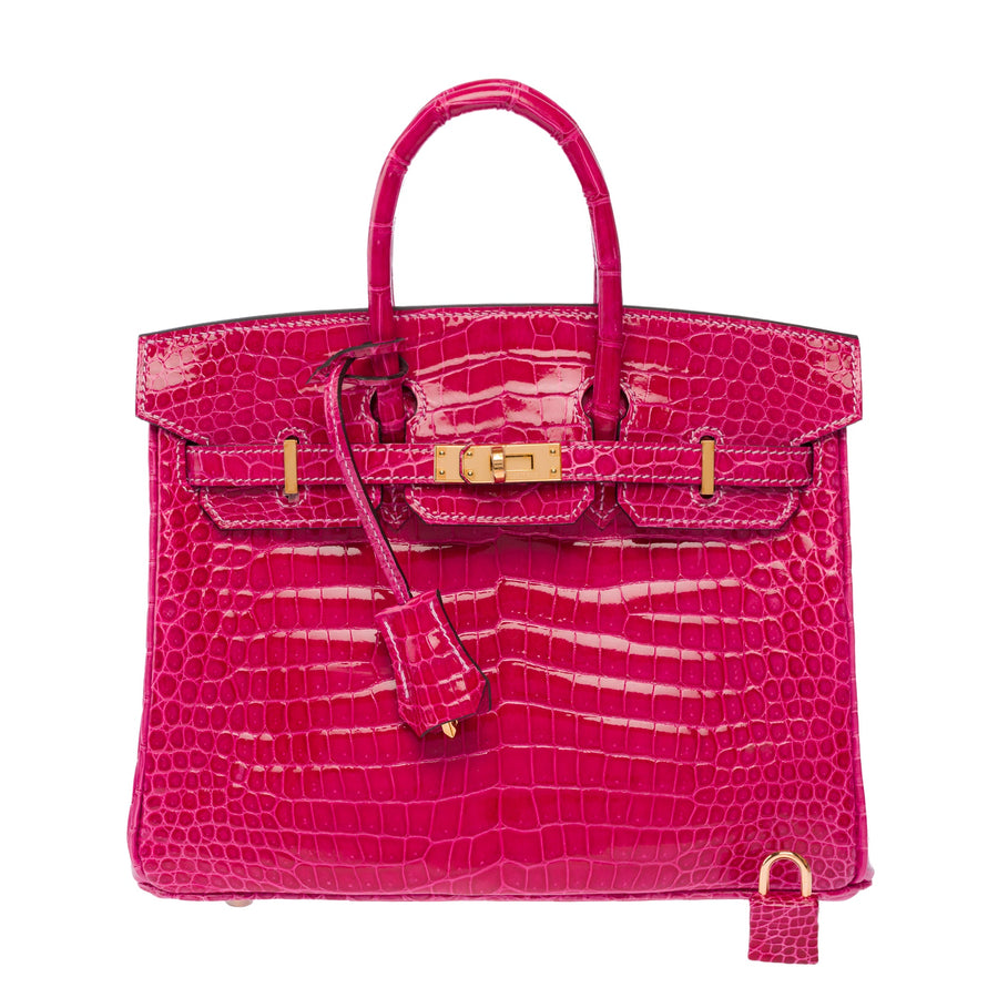 Sac Hermes Birkin 25 En Cuirs Exotiques Rose - 103600 Mexico Handbag