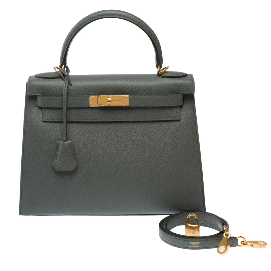 Sac Hermes Kelly 28 En Cuir Vert - 103701 Green
