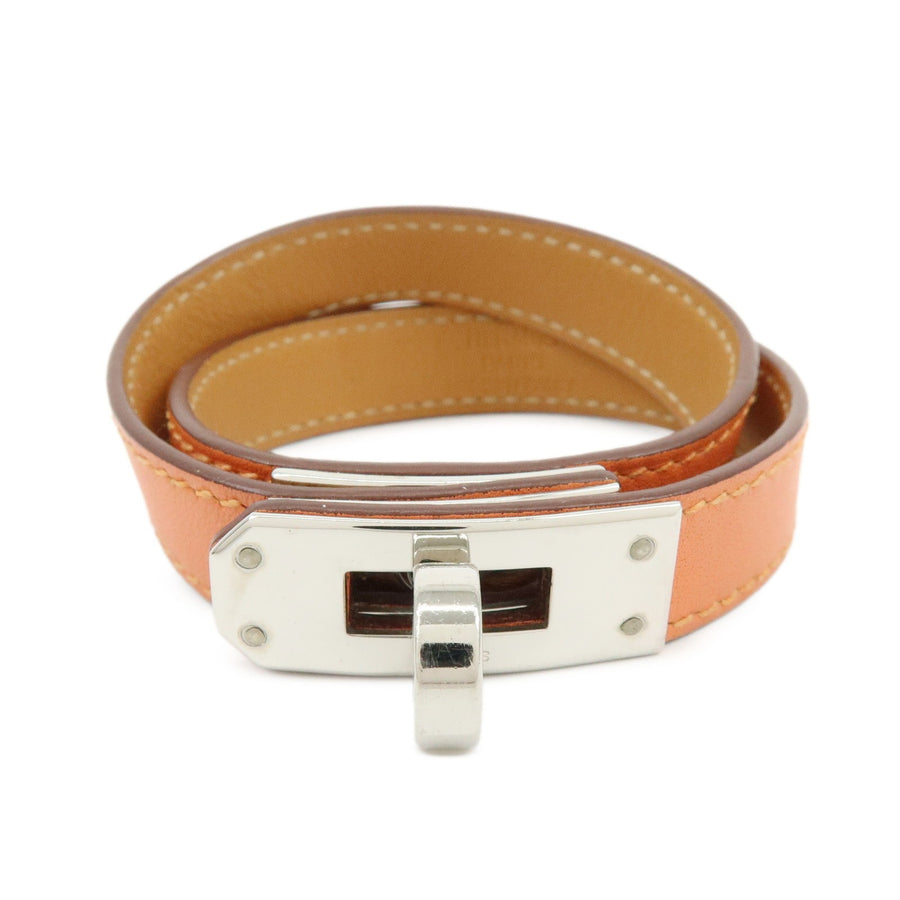 Hermes Kelly Double Tour Leather Orange Bijoux