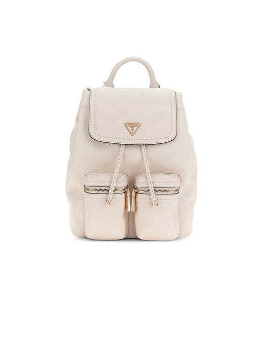 Guess Flap Backpack — Beige Polyurethane