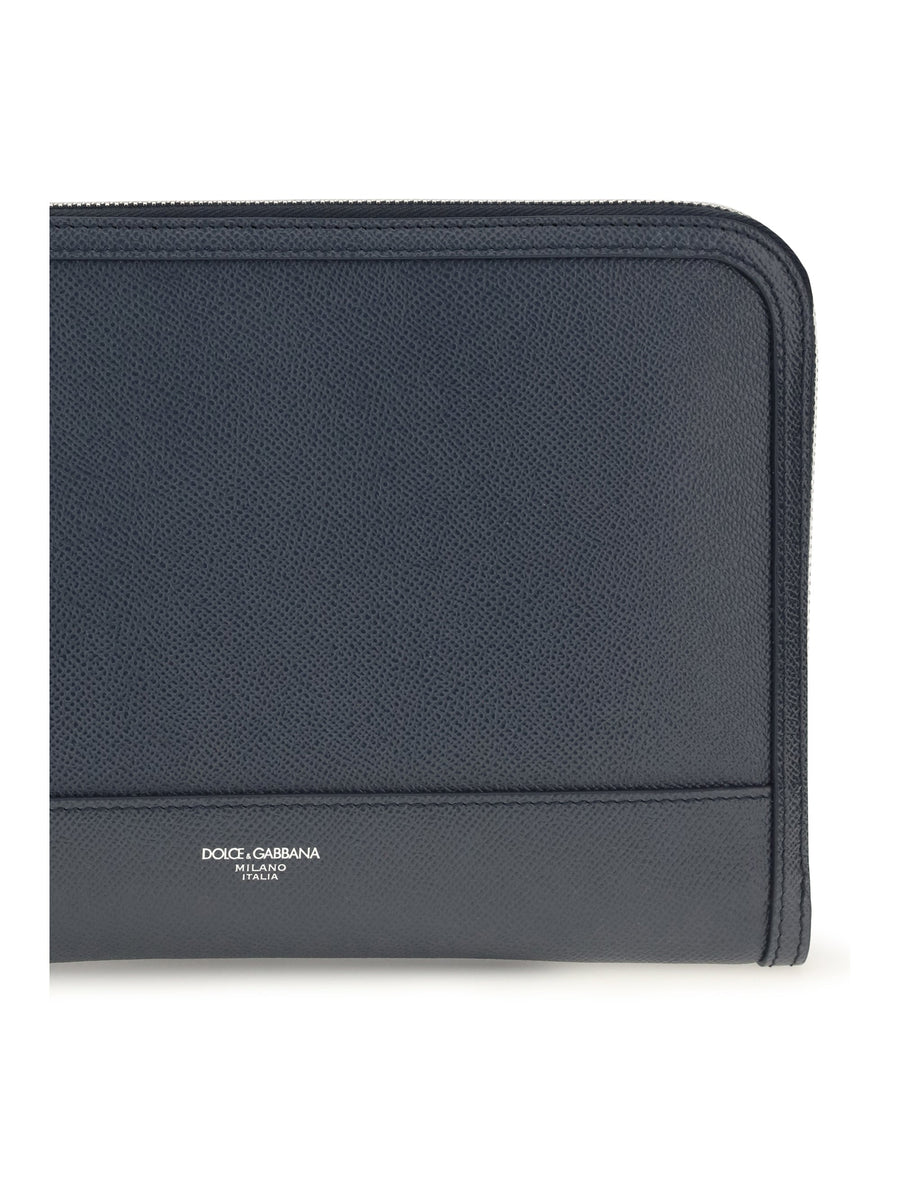 Dolce & Gabbana Atene Wallet — Blue Calf Leather