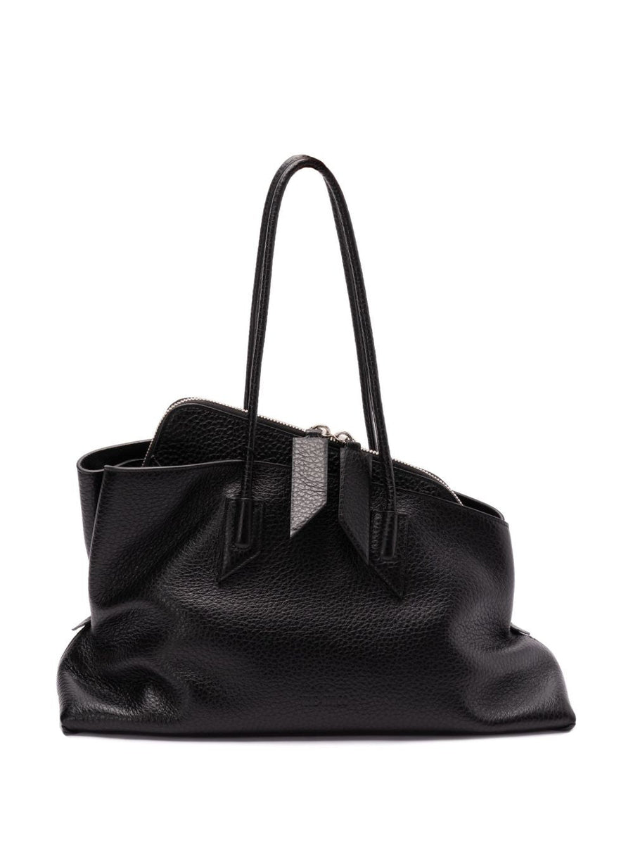 The Attico La Passeggiata Shoulder Bag — Black Leather