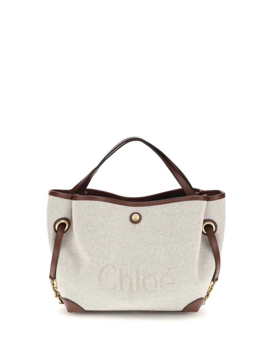 Chloé Clover Shoulder Bag — Brown Fabric