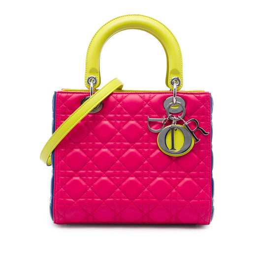 Medium Tricolor Lambskin Cannage Lady Dior - Image 1
