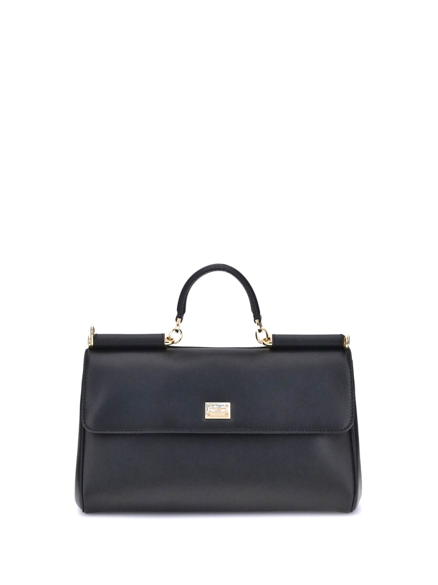 Dolce & Gabbana My Sicily Shoulder Bag — Black Calf Leather Bos Taurus