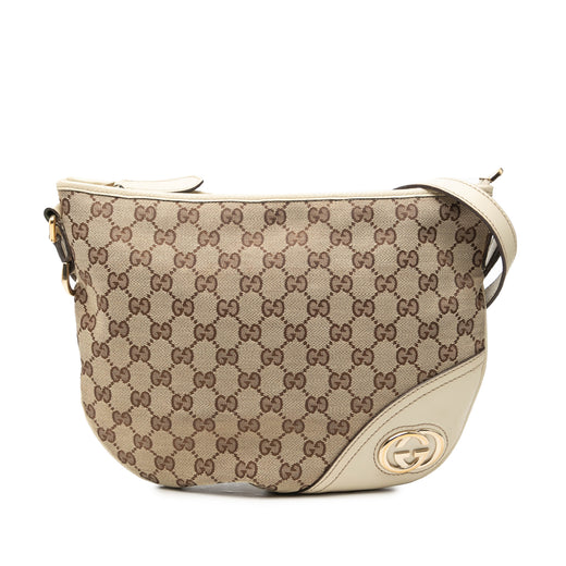 Medium GG Canvas New Britt Half Moon Crossbody - Image 1