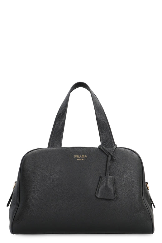 Prada Grainy Leather Shoulder Bag — Black