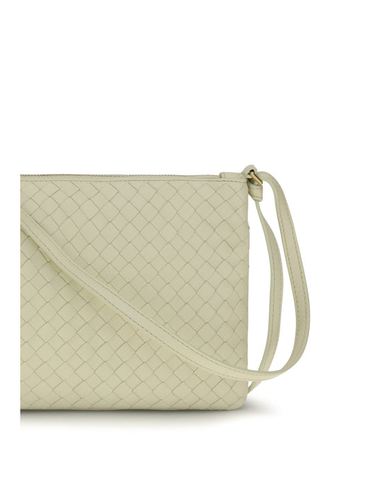 Bottega Veneta Intrecciato Shoulder Bag — Beige Calf Leather