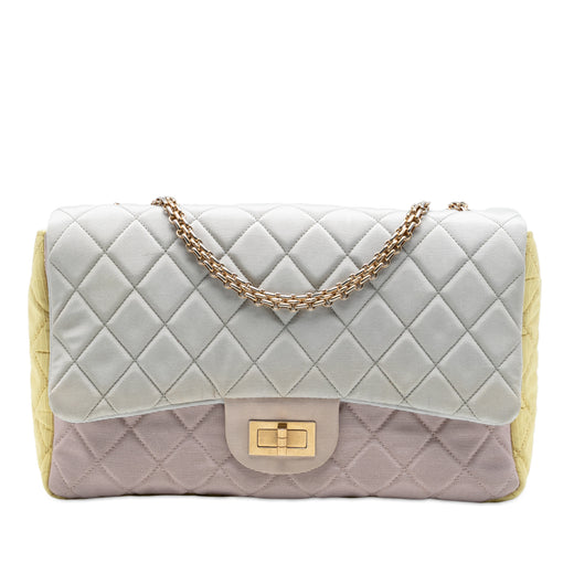 Tricolor Quilted Grosgrain Satin Reissue 2.55 Single Flap 227 - Image 1