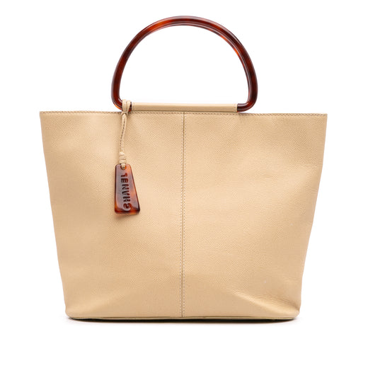 Grained Calfskin Tortoise Top Handle Tote - Image 1