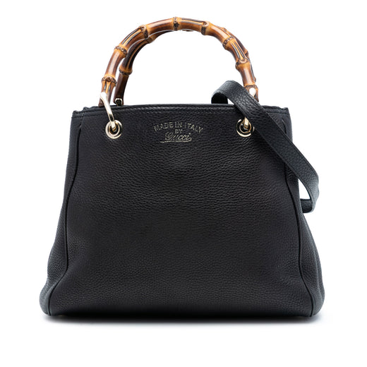 Small Calfskin Bamboo Shopper Satchel - Image 1