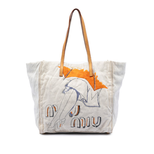 Printed Canvas Tote - Image 1