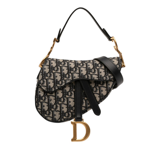 Mini Oblique Canvas Saddle Bag - Image 1
