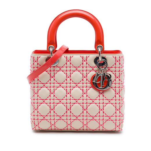 Medium Lambskin Cannage Stitched Lady Dior - Image 1