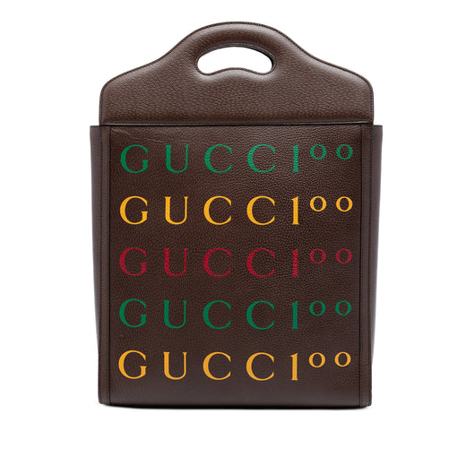 100th Anniversary Textured Calfskin Logo Convertible Tote - Image 1