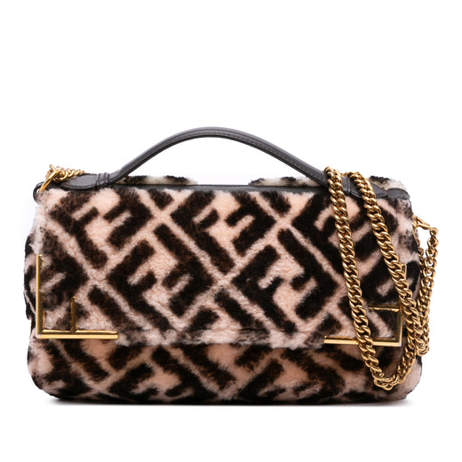Zucca Shearling Double F Baguette Satchel - Image 1
