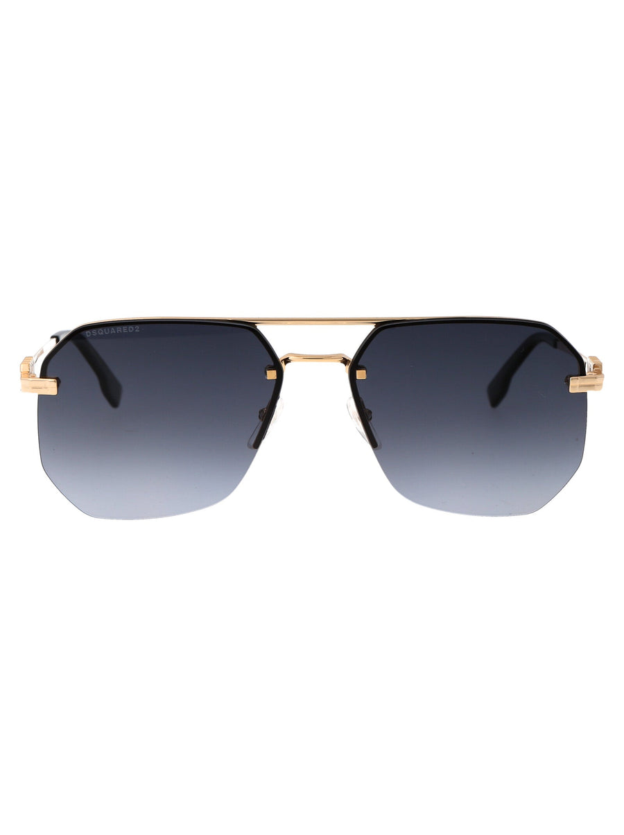 Dsquared2 Gradient-Tinted Metal Sunglasses — Gold