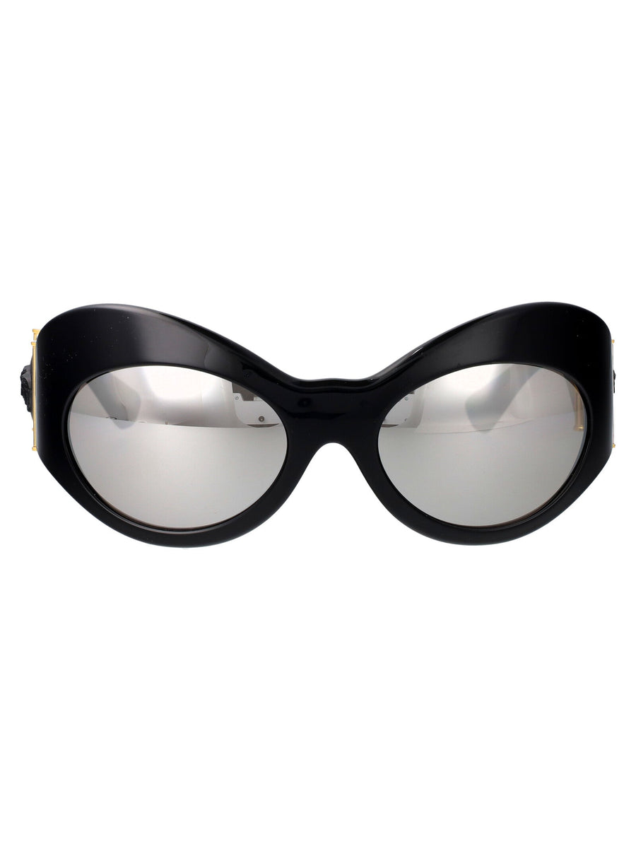 Versace 0ve4462 Mirrored Lens Sunglasses — Black Injected