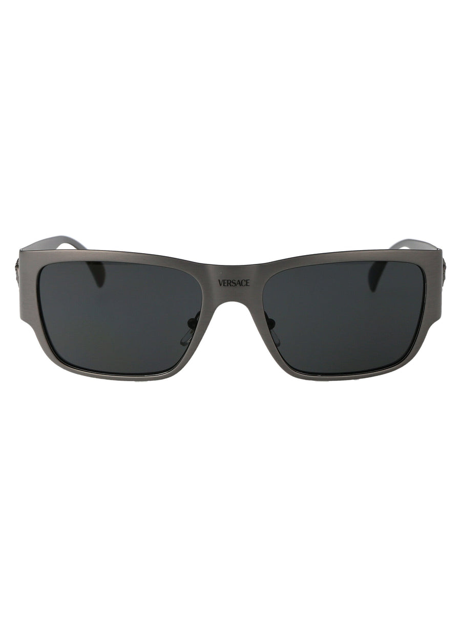 Versace 0ve2262 Metal Rectangle Sunglasses — Gray