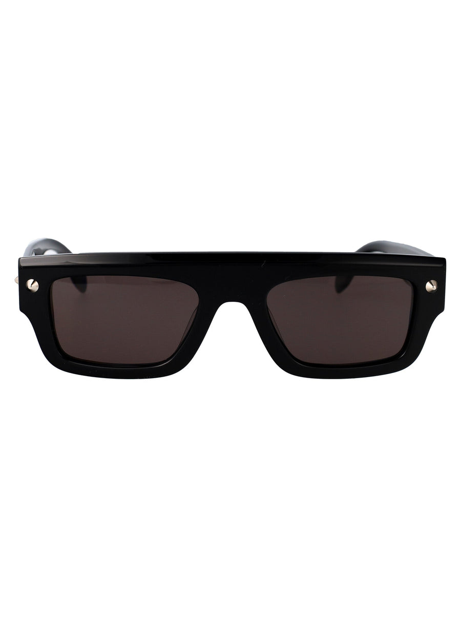 Alexander Mcqueen Am0427s Acetate Rectangle Sunglasses — Black