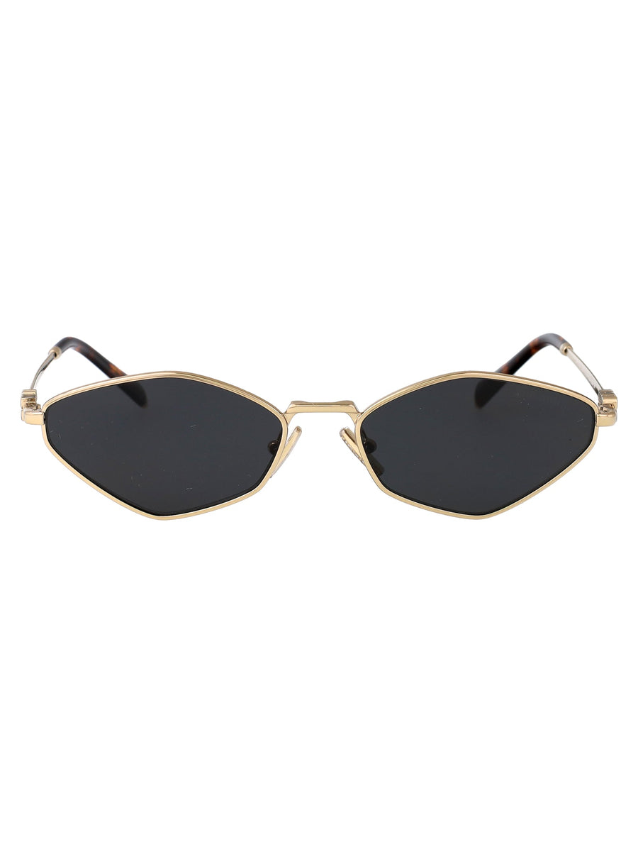 Miu Miu 0mu Metal Cat-Eye Sunglasses — Gold