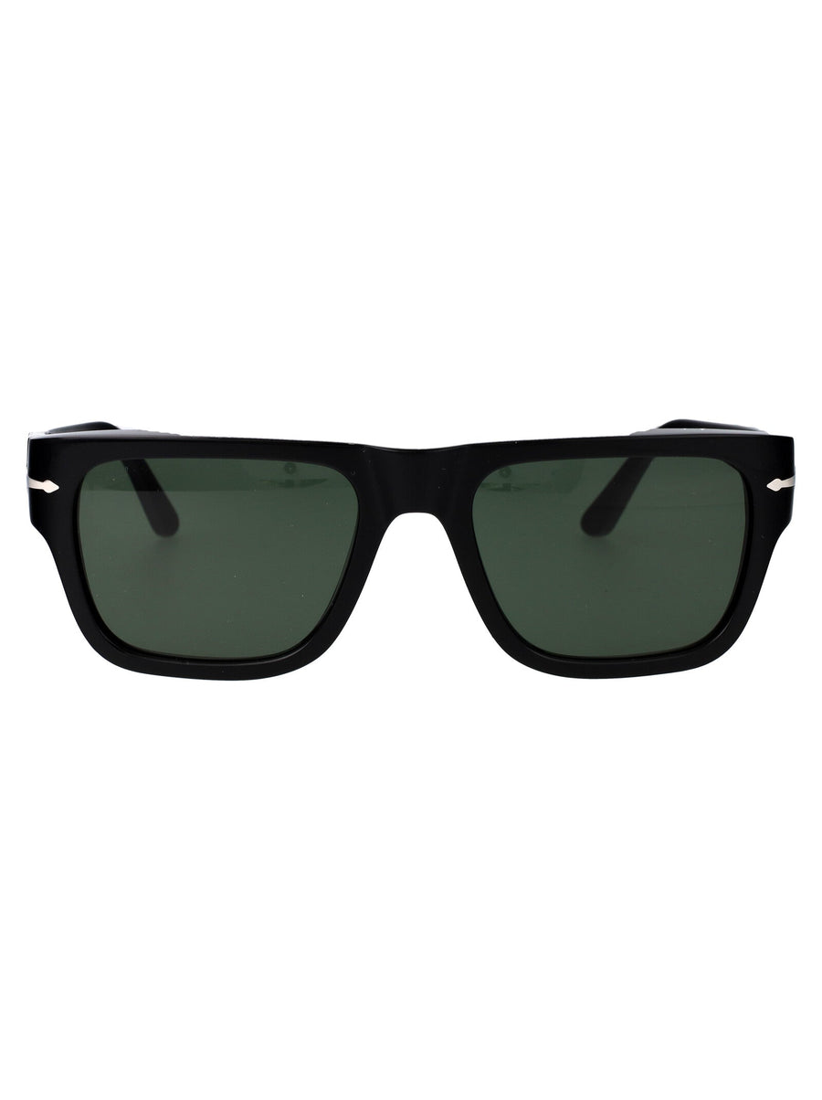 Persol 0po3348s Green Lens Sunglasses — Black Acetate