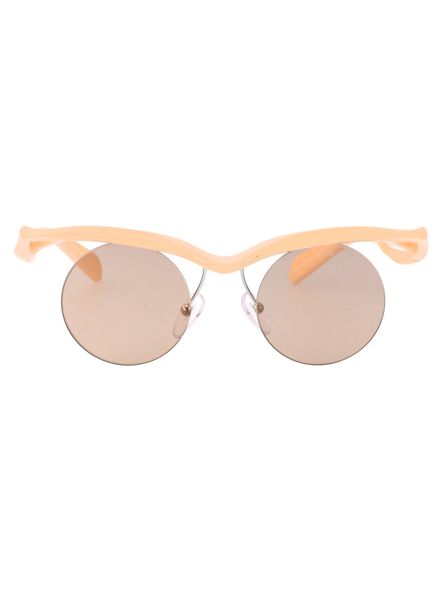 Prada 0pr Injected Round Frame Sunglasses — Beige