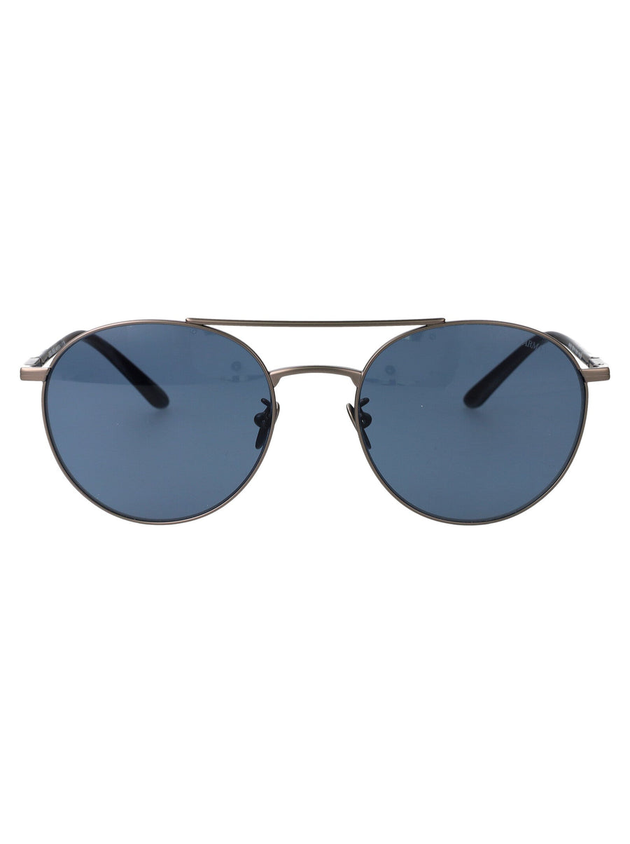 Giorgio Armani 0ar6156 Round Metal Frame Sunglasses — Gray Steel