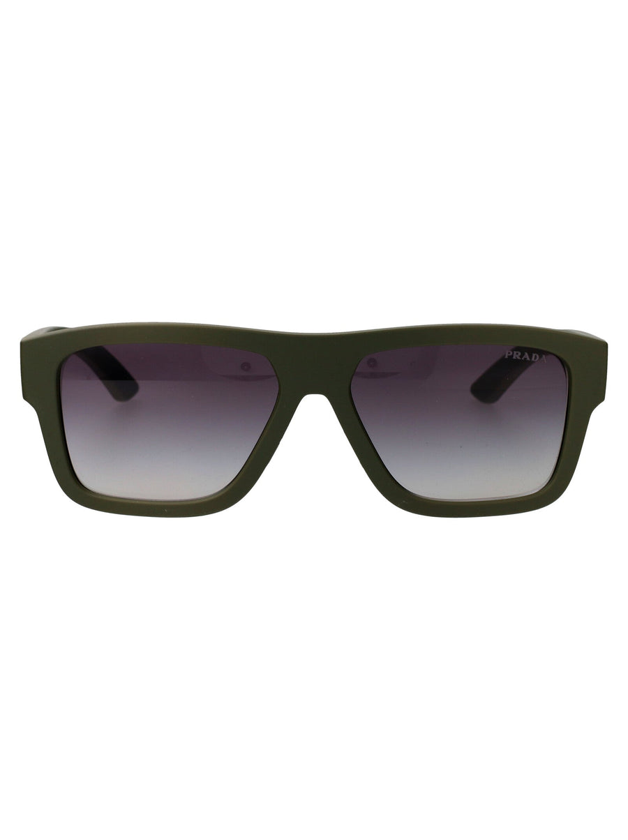 Prada 0ps Rectangular Matte Military Green Sunglasses — Injected