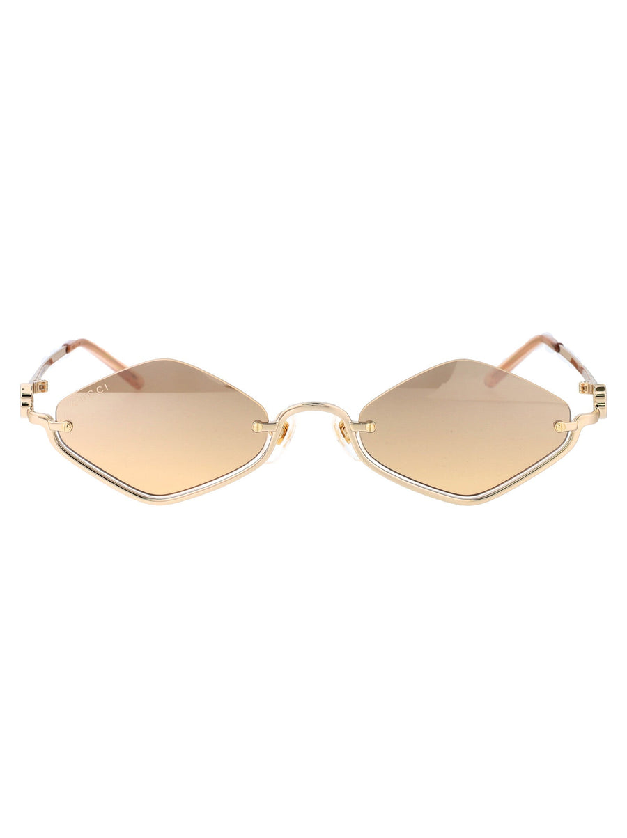 Gucci Gg1604s Gold-Tone Metal With Orange Accents Sunglasses — Gold