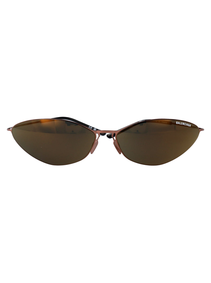 Balenciaga Bb0350s Titanium Cat-Eye Sunglasses — Brown