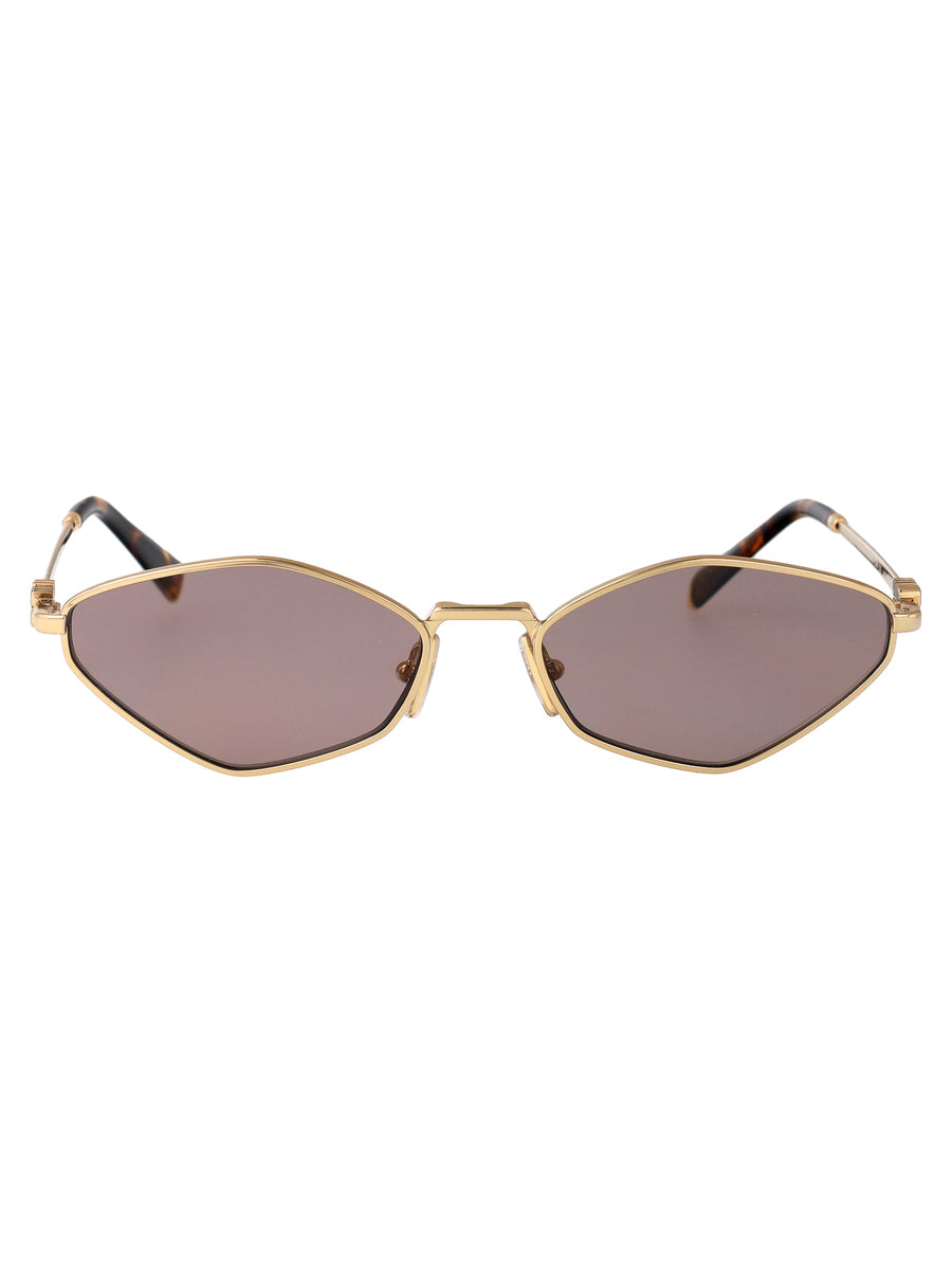 Miu Miu 0mu Metal Cat-Eye Sunglasses — Gold