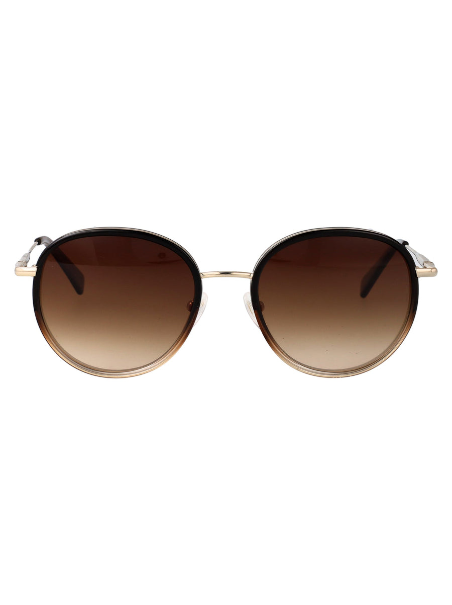 Longchamp Lo176s Polished Gold Metal Sunglasses —