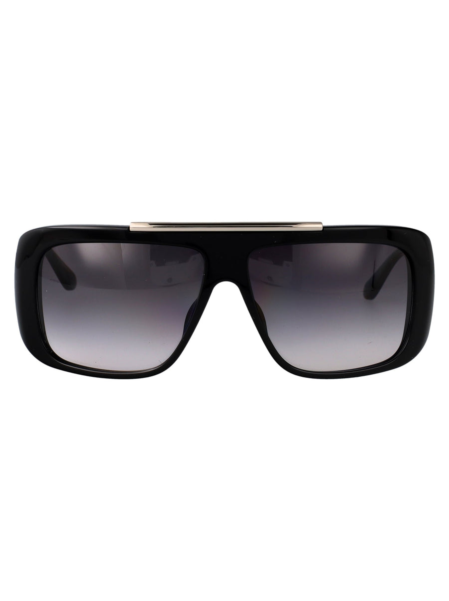 Alexander Mcqueen Am0492s Metal Rectangle Sunglasses — Black