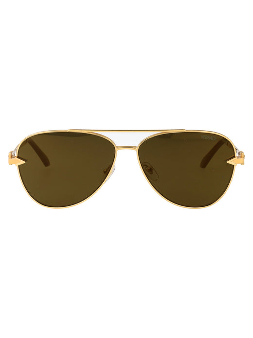 Versace 0ve2283 Gold-Tone Metal Aviator Sunglasses — Gold