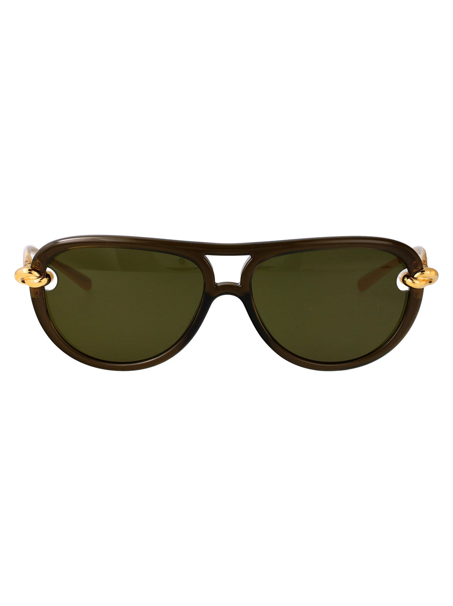 Bottega Veneta Bv1418s Sunglasses — Brown Metal