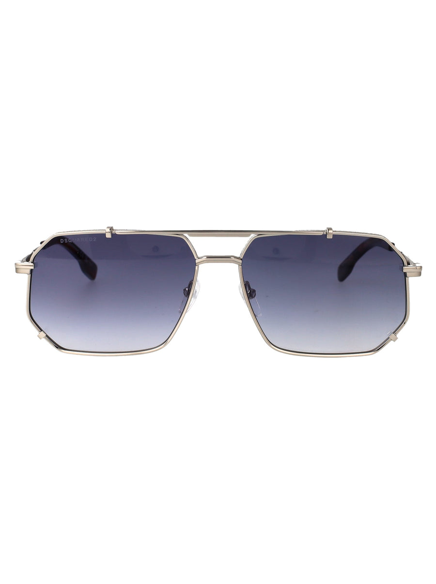 Dsquared2 Palladium Metal Aviator Sunglasses — Silver