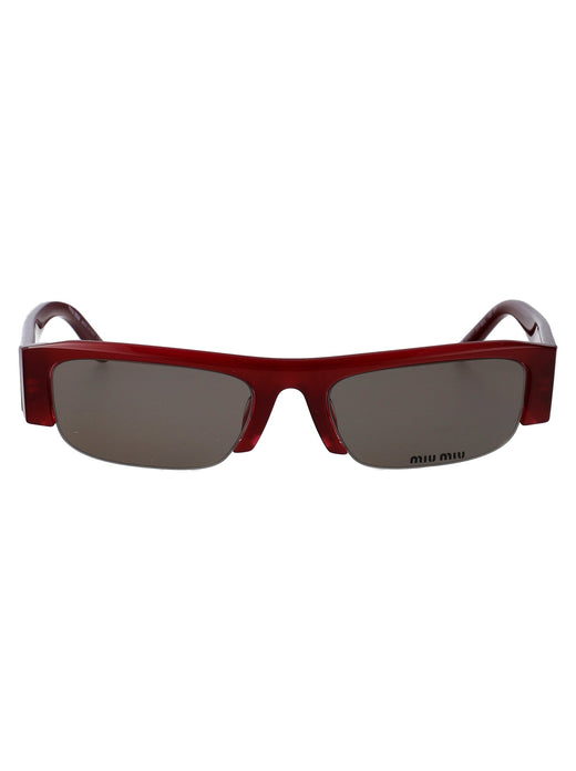 Miu Miu 0mu Acetate Rectangle Sunglasses — Burgundy